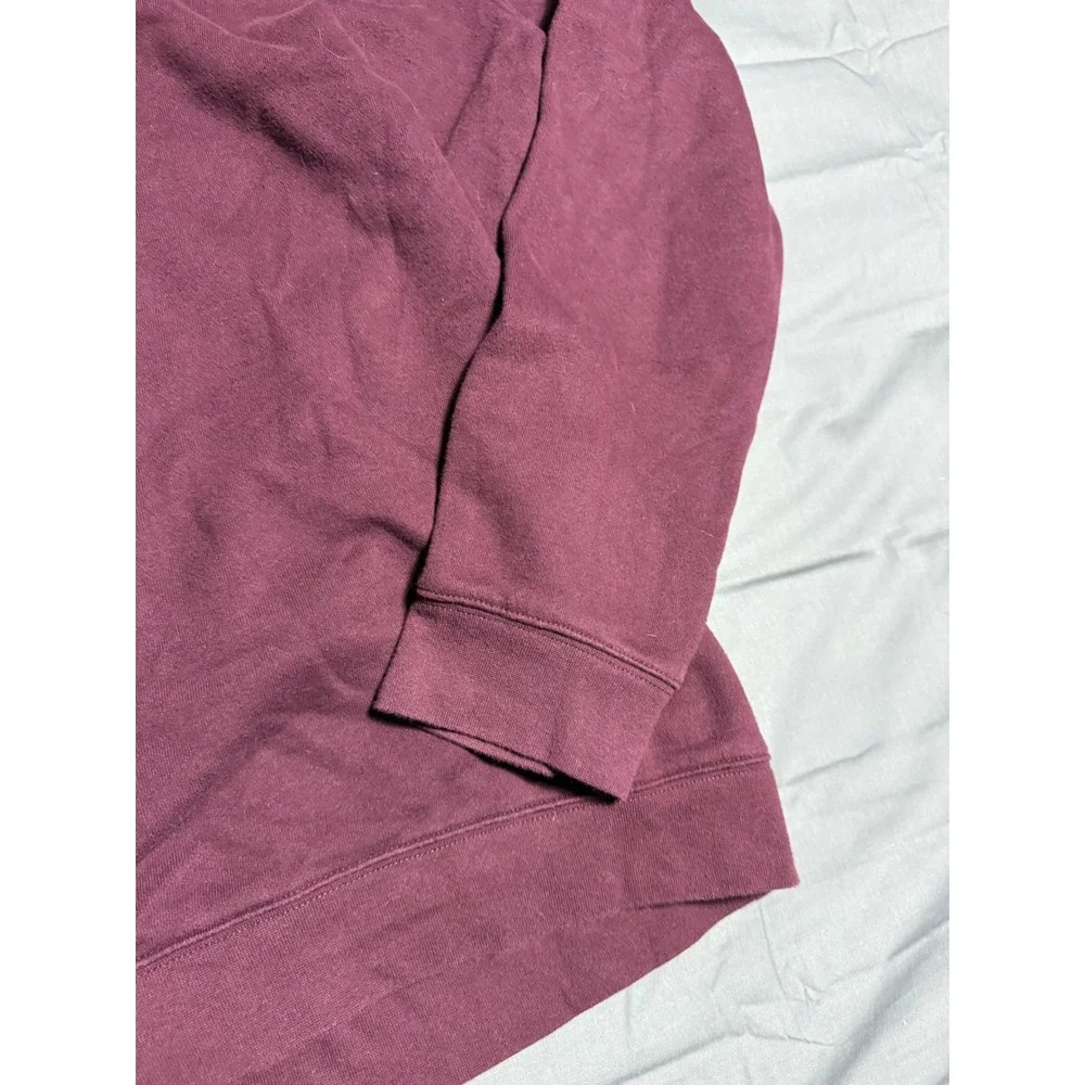 Croft & Barrow Quarter Zip Sweatshirt Mens XL Burgundy Good Easy Care Fleece